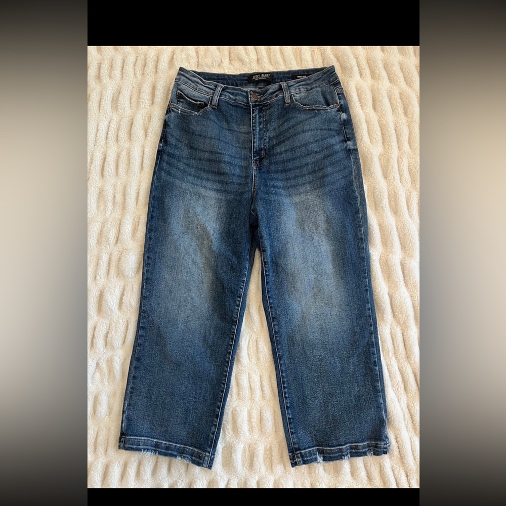 Judy Blue High Rise Wide Leg Cropped Jeans Size 13/31